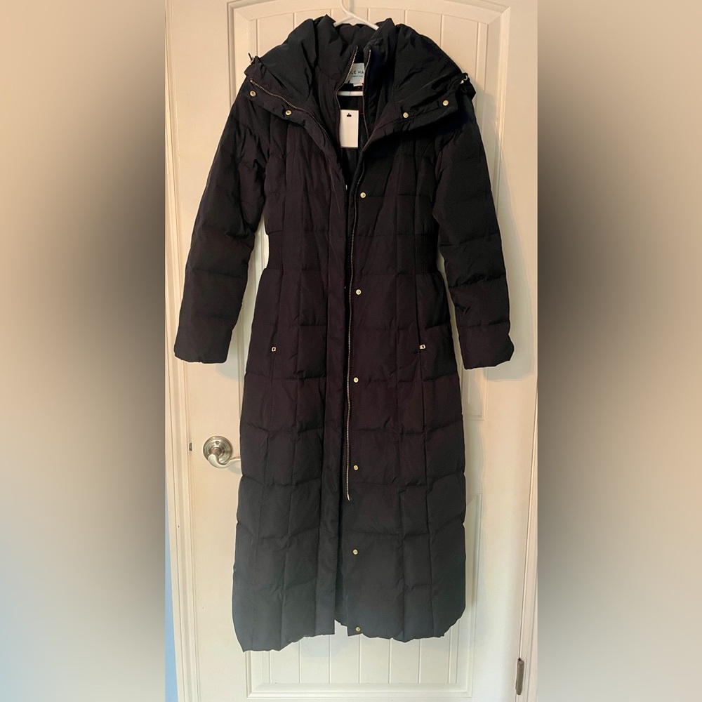 Cole Haan Navy Full-Length Puffer Coat